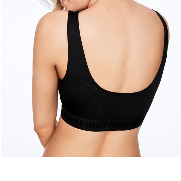 VS PINK Black Sports Bra w/Removable Padding - Picture 3 of 3